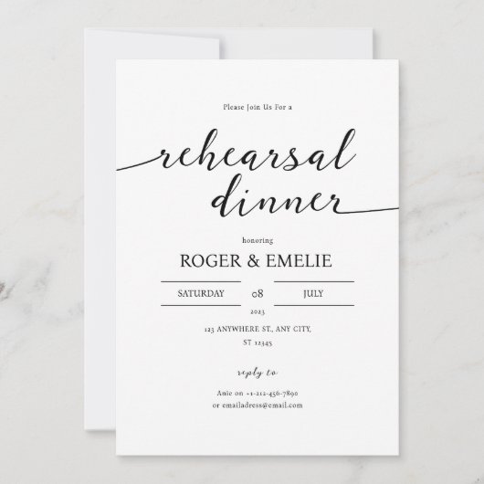 Klassieke elegante repetitie binnenuitnodiging kaart (Voorkant)