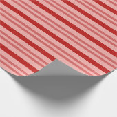 Klassieke Elegante Rode en Roze Candy Cane Stripes Cadeaupapier (Hoek)