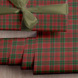 Klassieke elegante rode plaid tartan kerstcadeau cadeaupapier