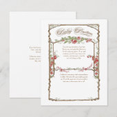 Klassieke Elegante Rode Roos Bloemige Navigatie-aa Kaart (Voorkant / Achterkant)