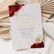 Klassieke Elegante Rode Roos & Goud Quinceanera Go