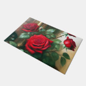 Klassieke Elegante Rode Rozen Kunst Deurmat (Schuin)