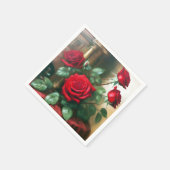 Klassieke Elegante Rode Rozen Kunst Servet (Hoek)