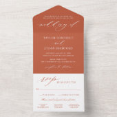 Klassieke Elegante Roest Sinaasappel Bruiloft All In One Uitnodiging (Binnen)