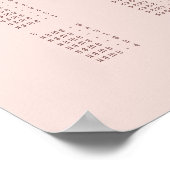 Klassieke elegante Roos-alfabetische bruiloft Poster (Hoek)