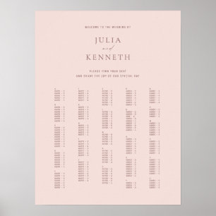 Klassieke elegante Roos-alfabetische bruiloft Poster