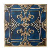 Klassieke Elegante Royal Blue en Gold Griekse Tege Tegeltje (Voorkant)