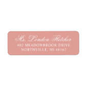 Klassieke Elegante Roze Gouden Script Bruiloft Etiket (Voorkant)