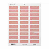 Klassieke Elegante Roze Gouden Script Bruiloft Etiket (Full Sheet)