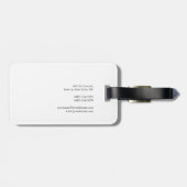 Klassieke elegante roze witte minimumplaat bagagelabel (Achterkant horizontaal)