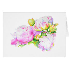 Klassieke elegante roze witte pioen florale waterv