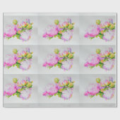 Klassieke elegante roze witte pioen florale waterv cadeaupapier (Vlak)