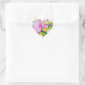 Klassieke elegante roze witte pioen florale waterv hart sticker (Tas)