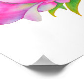 Klassieke elegante roze witte pioen florale waterv poster (Hoek)