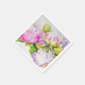 Klassieke elegante roze witte pioen florale waterv servetten (Hoek)