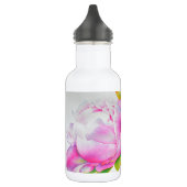 Klassieke elegante roze witte pioen florale waterv waterfles  (Links)