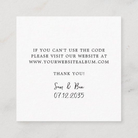 Klassieke Elegante RSVP QR-code Informatiekaartje (Achterkant)