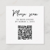 Klassieke Elegante RSVP QR-code Informatiekaartje (Voorkant)