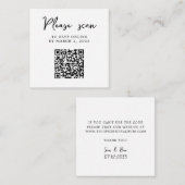 Klassieke Elegante RSVP QR-code Informatiekaartje (Voorkant / Achterkant)