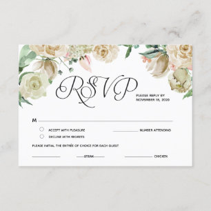 Klassieke Elegante RSVP-, respons-, antwoordkaarte Informatiekaartje