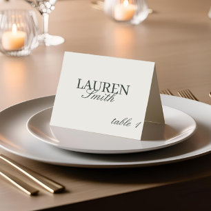 Klassieke Elegante Salie Bruiloft Place Card Kaart