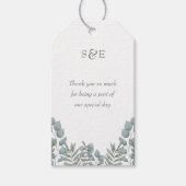 Klassieke & Elegante Salie Groene Eucalyptus Bloem Cadeaulabel (Voorkant)