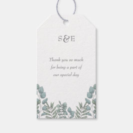 Klassieke & Elegante Salie Groene Eucalyptus Bloem Cadeaulabel