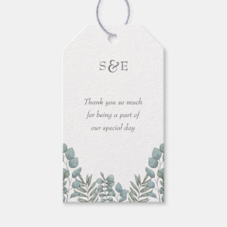 Klassieke & Elegante Salie Groene Eucalyptus Bloem Cadeaulabel