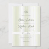 Klassieke Elegante⎮Salie Streep Bruiloft Uitnodigi Kaart (Voorkant)