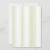 Klassieke Elegante⎮Salie Streep Bruiloft Uitnodigi Kaart (Achterkant)