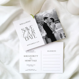 Klassieke Elegante Save Our Date Foto Ansichtkaart Briefkaart
