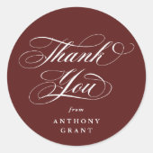 Klassieke elegante script afstudeer Dankjewel Ronde Sticker (Voorkant)
