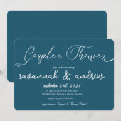 Klassieke Elegante Script Bruidsfeest Uitnodiging (Voorkant / Achterkant)