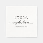 Klassieke Elegante Script Bruidspaar Bruidsuitnodi Servet (Voorkant)