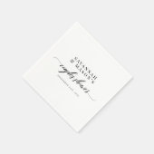 Klassieke Elegante Script Bruidspaar Bruidsuitnodi Servet (Hoek)