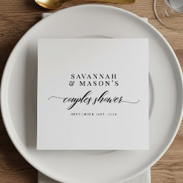 Klassieke Elegante Script Bruidsparen Bruids Showe Servet