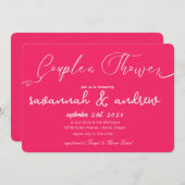 Klassieke Elegante Script Bruidsparen Shower Uitno Kaart (Voorkant / Achterkant)