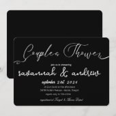 Klassieke Elegante Script Bruidsparen Shower Uitno Kaart (Voorkant / Achterkant)