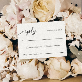 Klassieke Elegante Script Bruiloft RSVP Kaart