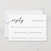 Klassieke Elegante Script Bruiloft RSVP Kaart (Voorkant)