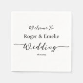 Klassieke Elegante Script Bruiloft Servet (Voorkant)