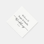 Klassieke Elegante Script Bruiloft Servet (Hoek)