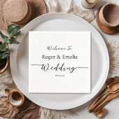 Klassieke Elegante Script Bruiloft Servet