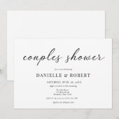 Klassieke Elegante Script Bruiloftsshower voor Kop Kaart (Voorkant / Achterkant)