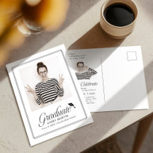 Klassieke Elegante Script Foto Afstudeerceremonie