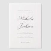 Klassieke Elegante Script Foto Bruiloft Vellum Uitnodigingen (Voorkant)