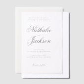 Klassieke Elegante Script Foto Bruiloft Vellum Uitnodigingen (Offset)