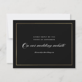 Klassieke Elegante Script Gouden Trouwwebsite RSVP Kaartje