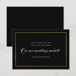 Klassieke Elegante Script Gouden Trouwwebsite RSVP Kaartje