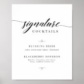 Klassieke Elegante Script Huwelijk Signature Cockt Poster (Voorkant)